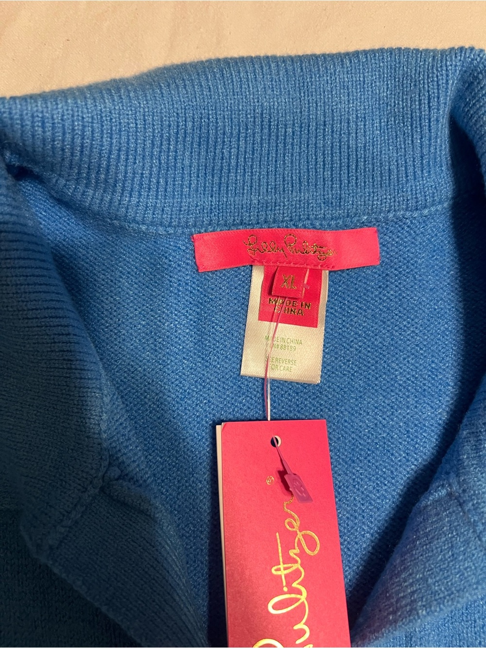 Lilly Pulitzer Bright Blue V-Neck Polo Sweater Dress - Picture 2 of 7